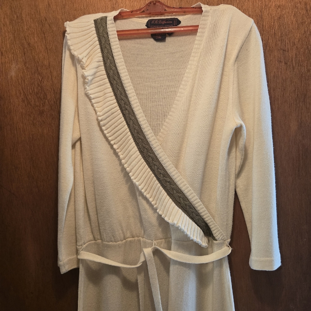 J.B.Diffusion gorgeous vintage faux wrap knit dress sz9/10 stretchy - Picture 2 of 8